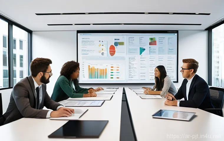 PM이 자주 사용하는 간트 차트 활용법 - **Prompt:** A diverse group of project professionals, including men and women in modern business and...