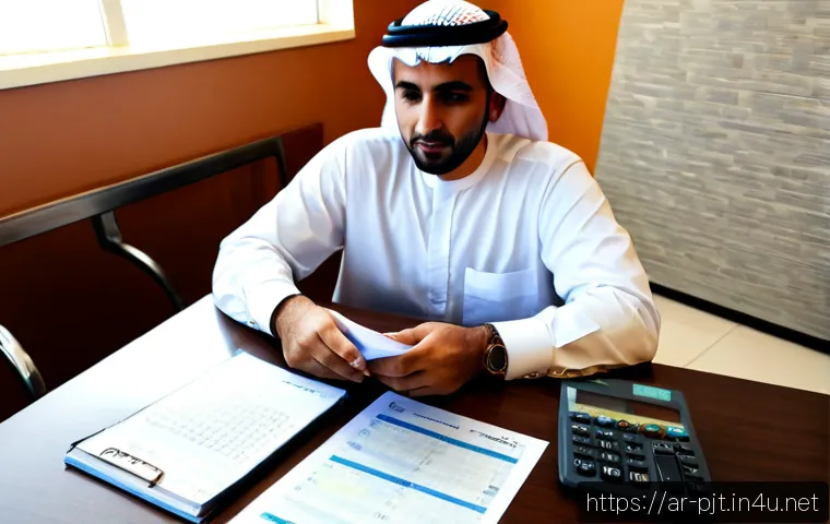 PM이 반드시 알아야 할 계약 관리 - Photorealistic contract management scene in a modern Gulf-region office, Arab project manager in mod...